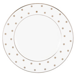kate spade new york Larabee Road Platinum Bone China 20cm Salad Plate, Silver/ White